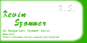 kevin szommer business card